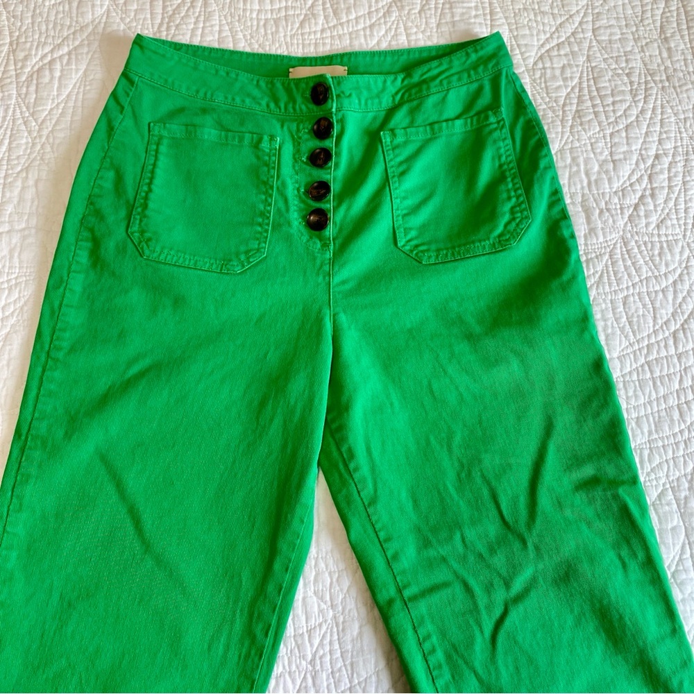 Paloma Wool Margherita wide leg high waist Green  pants 8 - Picture 5 of 14